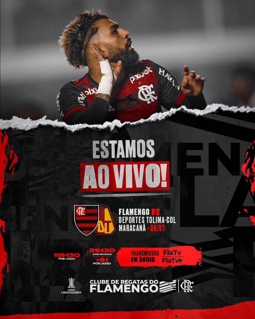 Jogo ao vivo e EXCLUSIVO no - Clube de Regatas do Flamengo