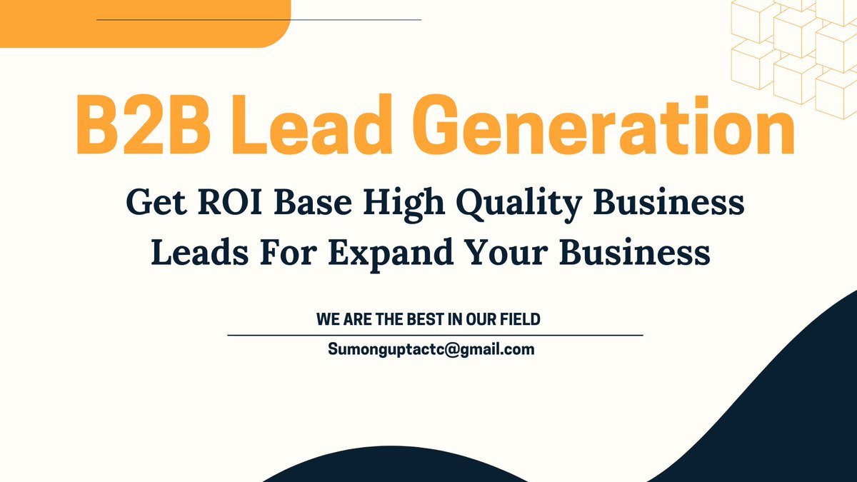 Hi, Did you know how to Generate ROI Base High Quality Business Leads for your Business? I have a solution #Leadgeneration #businessleads #Roi <a href="/GuglieCornelli/">Guglielmo Cornelli</a> @danegolden @Marketer_Mills <a href="/billbateman/"></a> <a href="/fromDoppler/">Doppler - Marketing Multicanal</a> <a href="/eoinos/">Eoin Ó Súilleabháin</a> <a href="/ClixMarketing/">Clix Marketing</a> <a href="/ZohoSocial/">Zoho Social</a> <a href="/PPCJedi/">GREG YOUNG</a> <a href="/Steveology/">Steve Farnsworth</a> @SusanEnns