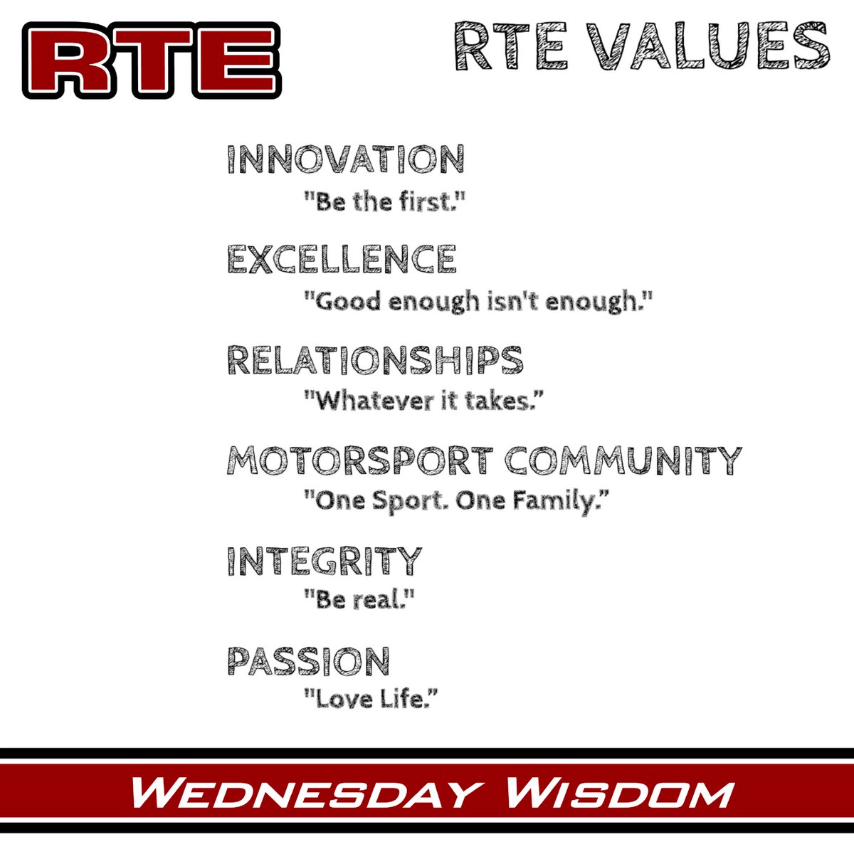 #WednesdayWisdom

RTE was founded, and operates, under a set of core principles. These principles are the driving factors for the decisions we make and the direction of our business…

#teamRTE
#DesignInstallationOperation