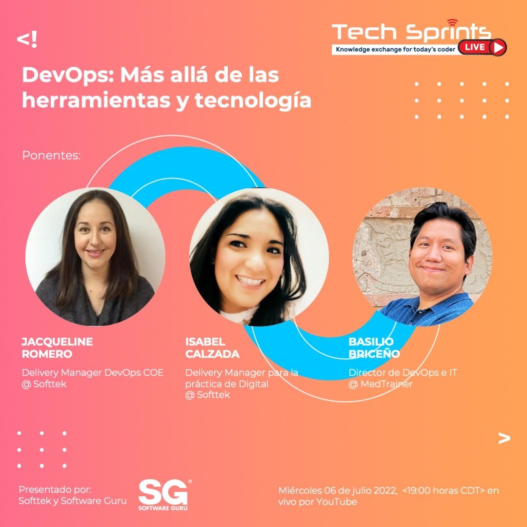 Code4DEI's tweet photo. #TechSprints | DevOps: Más allá de las herramientas y tecnologías.

En esta edición, compartiremos experiencias reales que te ayudarán a profundizar tu conocimiento sobre estos temas así como tips para impulsar tu carrera profesional.
Conéctate en https://t.co/69hl0zAUMT⚡ https://t.co/bXmXUF1gAV