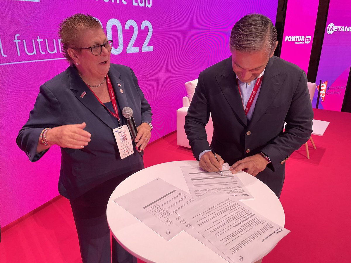luciovaquero's tweet photo. COCAL y PCMA firman un acuerdo de colaboración uniendo fuerzas para seguir desarrollando la industria de reuniones de Latinoamérica! Felicitaciones Elizabeth Tovar y Sherrif Karamat👏👏👏 @SherrifK @etovardeg #experienciacocal38 https://t.co/ubZnXqPwAg
