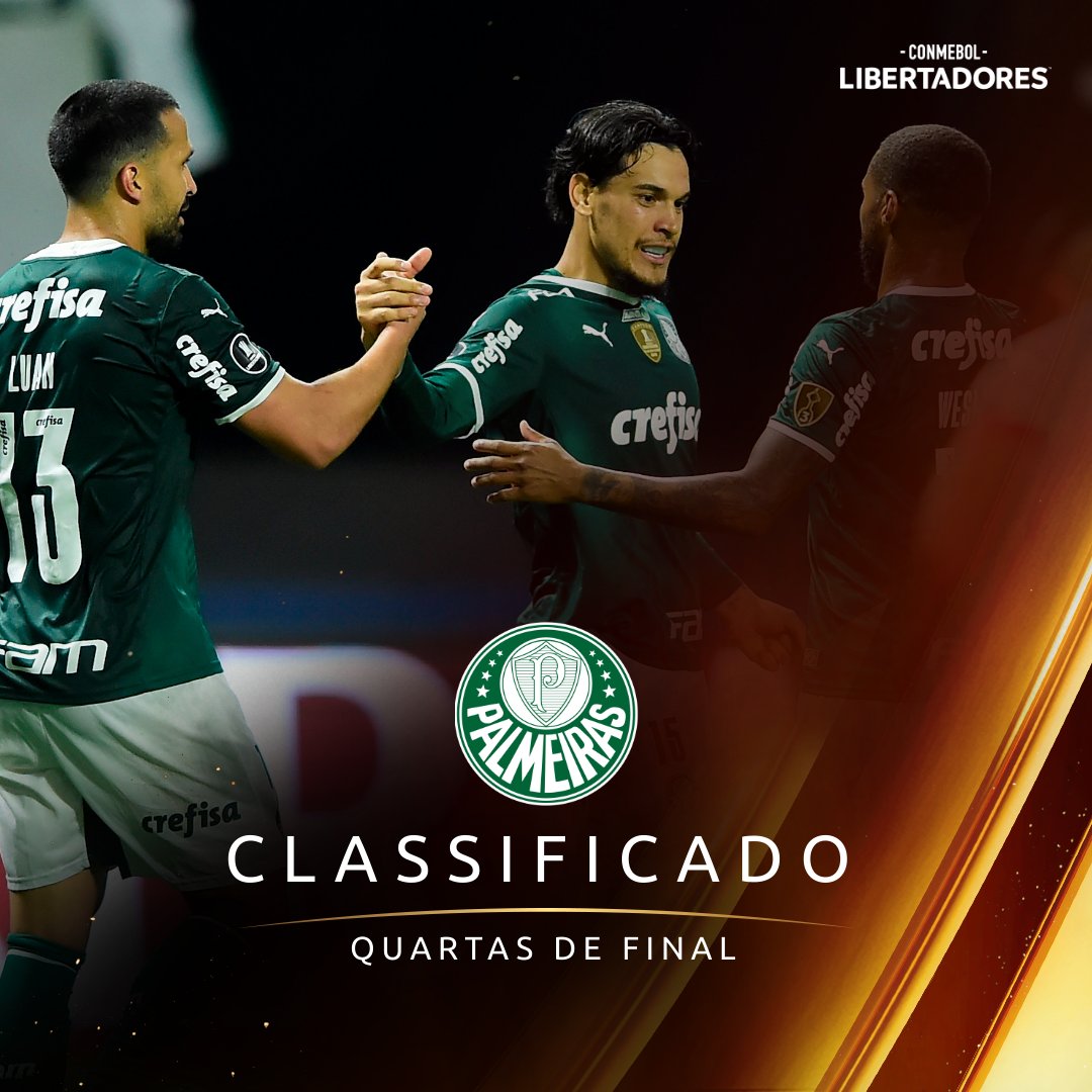 LibertadoresBR's tweet photo. 💚🐷 Chegou de novo, @Palmeiras! 

🔝🇧🇷 O atual bicampeão é o primeiro brasileiro na história a jogar por 5⃣ anos seguidos as quartas de final da CONMEBOL #Libertadores.

🔜 Agora vai encarar o #AtléticoMG! https://t.co/mgZTv585qk