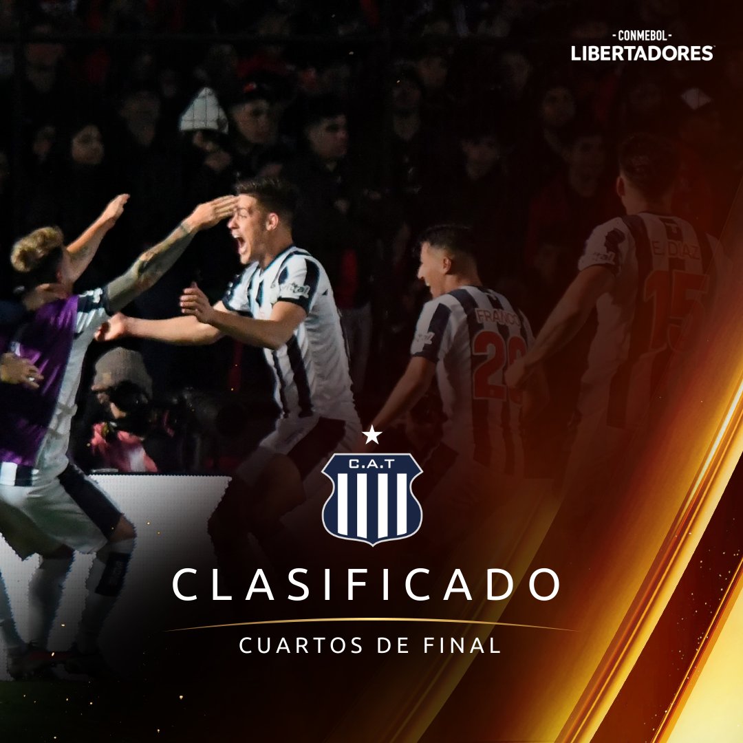 🏆🇦🇷 ¡<a href="/CATalleresdecba/">Club Atlético Talleres</a> estará en los Cuartos de Final de la CONMEBOL #Libertadores por primera vez en su historia!

🔜 Se enfrentará a <a href="/RiverPlate/">River Plate</a> o <a href="/Velez/">Vélez Sarsfield</a> en la siguiente fase.

#GloriaEterna