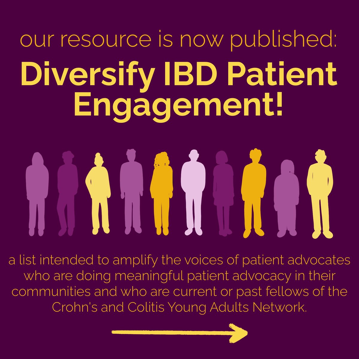 CCYANetwork's tweet photo. Diversify IBD Patient Engagement 📣

It is important to amplify and include different perspectives for speaking/engagement opportunities ⬇️

This resource is a list of incredible IBD patients. Include them to speak, engage in research design, etc! 

https://t.co/1g6BpYs2T6 https://t.co/MDKAslctD8