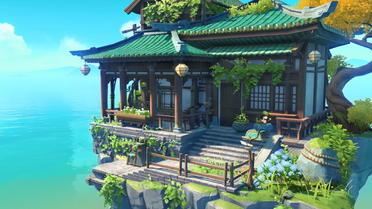 HydroSlimeTofu's tweet image. Floating island #sereniteapot #genshinimpact