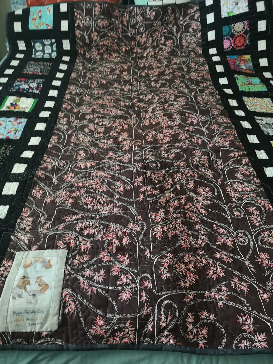 kellyoptra's tweet image. I received the bestest birthday quilt from a group of friends in BC &amp;amp; Manitoba who know how to take fabric &amp;amp; make magic with it. Front &amp;amp; back! Who knew there was a camera quilt pattern! I was told it was worth the wait to be late and it will be treasured forever! #creativefriends