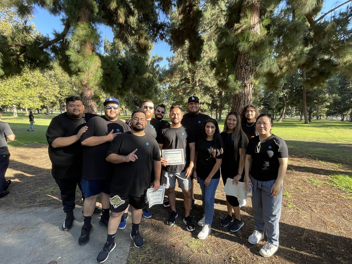 jimmysomIHX's tweet photo. “Winning is fun” - it sure is and being recognized for it! Thank you @AlfredoSoCal for having this 2nd half Kickoff. And reppin’ our team with our custom TKO shirt 😉 - while competing in the most competitive kickball game ever @kdavies_ihx @IHXPacific https://t.co/mf6jkDFxlw