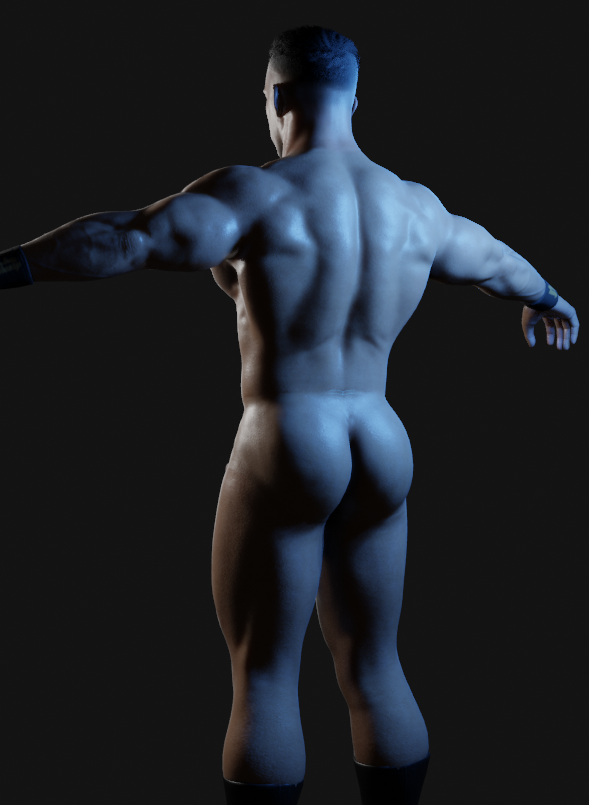 Avg_Neighbor's tweet photo. replacing the missing ass/dick is my leasy favorite part of the process but its always so rewarding seeing it all together! I also gave his hair a bit more volume cause his hair is kinda flat in the game https://t.co/aI09owst87