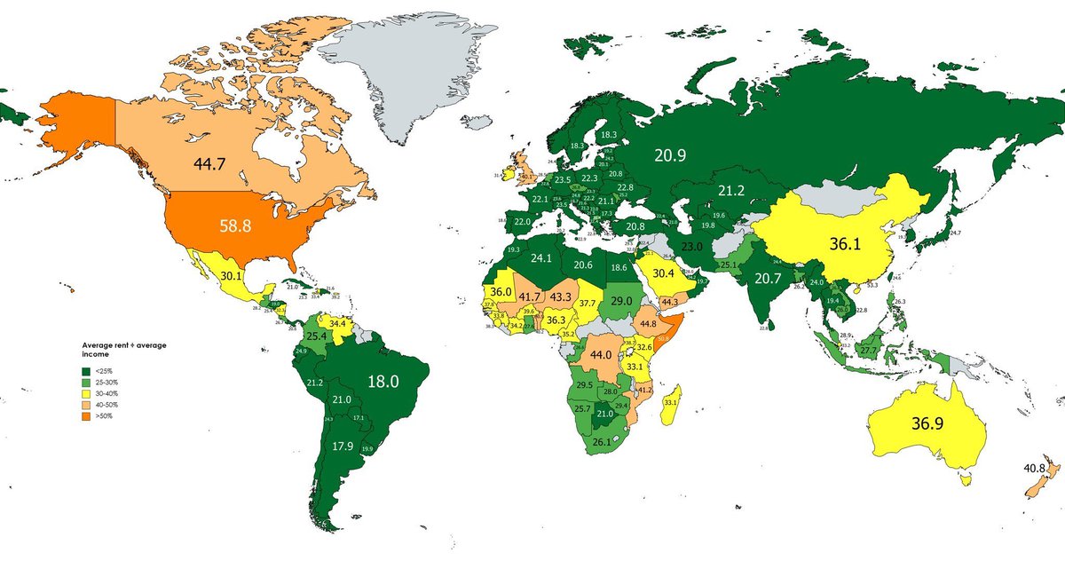 __femb0t's tweet photo. % of income spent on rent on average by country. lol https://t.co/O8s4yjsAKf