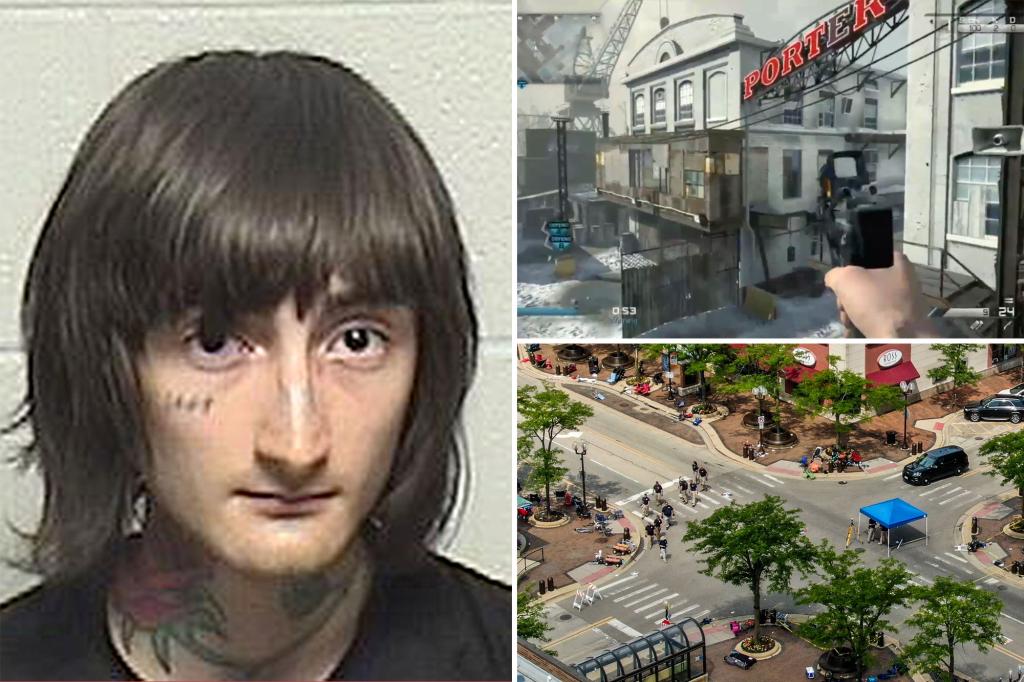 nypost's tweet photo. Highland Park gunman Robert Crimo posted Call of Duty clips showing characters shooting from rooftops https://t.co/raGPzGPgGp https://t.co/wERnTPDbcr