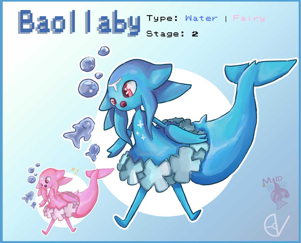 MaidBlank's tweet photo. Baollaby~
~The Beautiful Voice Pokemon~
.
|--Stage: 2
.
|--Type: Water/Fairy
. 
..Dex Entery Below..
#Pokemon #ENVtubers #baort #Vtubers #vtubermon https://t.co/ktOJF27k1L