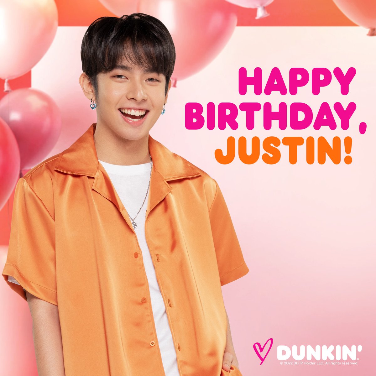 dunkinph's tweet photo. Wishing you a happy Dunkin’ birthday, Justin! From your #DunkinPH Family! https://t.co/zjv3p08k1b