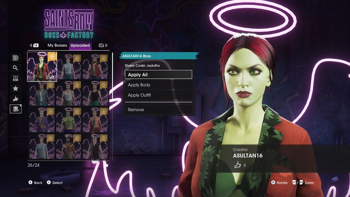 itsahmedbetch's tweet photo. @SaintsRow A mix of Arkham’s Poison Ivy 

Share Code: zsykdhx https://t.co/2tBZtcWo8w