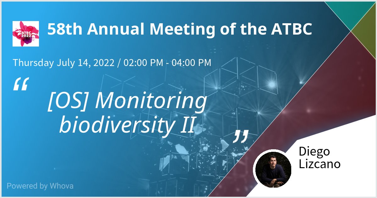 I am speaking at 58th Annual Meeting of the ATBC. Please check out my talk if you're attending the event! #atbc2022 #atbc #tropicalconservation #tropicalecology - via #Whova event app