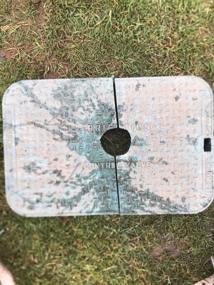 No irrigation heads on the infield so we came up with this solution to spend less time on the hose and be more efficient. #efficiencyiskey #keepthatbluegrasscool