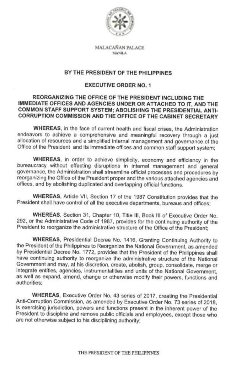TheLaSallian's tweet photo. BREAKING: The Presidential Anti-Corruption Commission has been abolished, as signed by President Ferdinand Marcos Jr. | via @inquirerdotnet https://t.co/YfbCou6Q38
