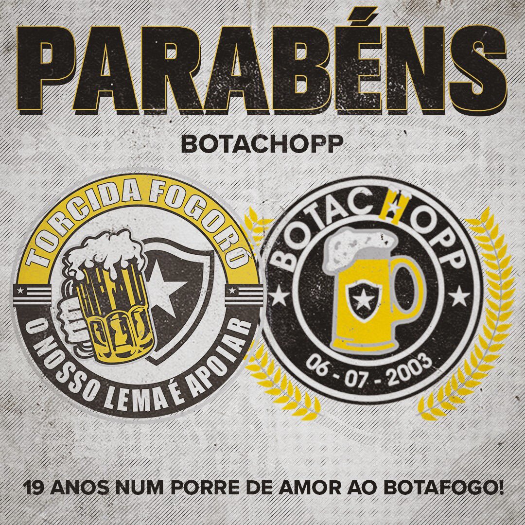 TorcidaFogoro's tweet photo. A Torcida Fogoró parabeniza a Torcida Botachopp pelos 19 anos de apoio ao Glorioso. Botafogo sempre! #Botafogo #Fogoró #Botachopp https://t.co/4ooYsRfk5j