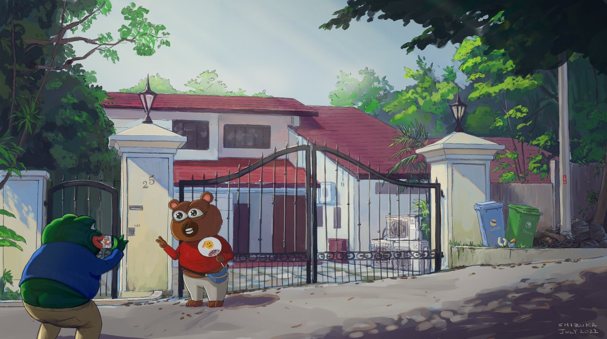 GM Senpais~ new piece up on FND: 
Pilgrimage of Dynastic Revanchism

Despite the reasonable size, this generational Good Class Bungalow exuded an aura of redacted juju.

Pilgrims salute her gates and observe the remains of 3 air conditioning units.

foundation.app/@shizzyaizawa/…