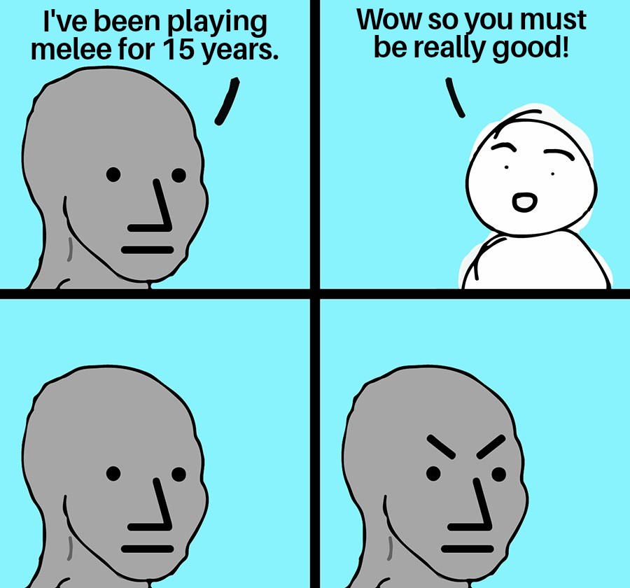 SSBMtwin1's tweet image. This was an actual conversation I had with a colleague today. It still stings a little to be honest...