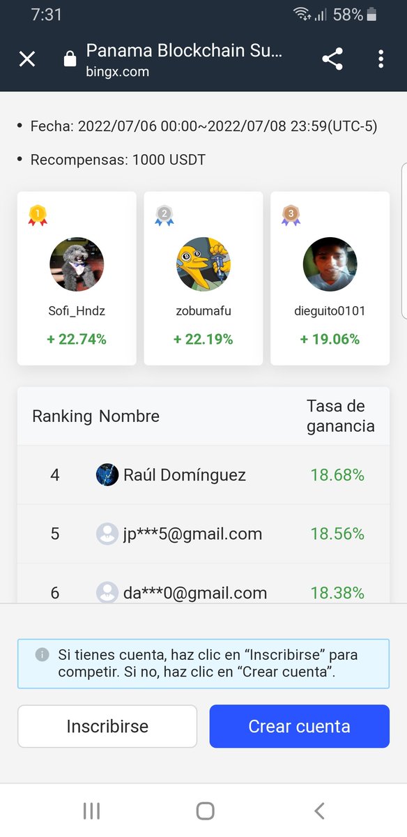 Trading_al_PIP's tweet photo. Ya subí al 4to lugar en el concurso de trading de BingX. 😄🥳🥳🥳👍🏻 https://t.co/VkhdmNMagf