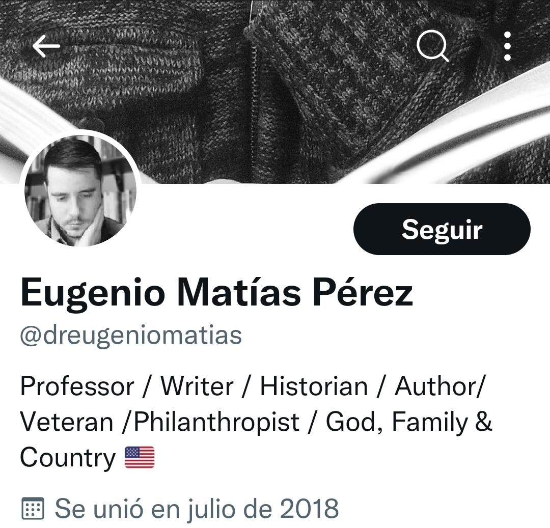 RuthyCurras's tweet photo. @dreugeniomatias Y mira, su perfil.  A lo que se dedica este "americanista". Profesor, historiador, filantropo de mi#%^;; https://t.co/18xytgMN2X