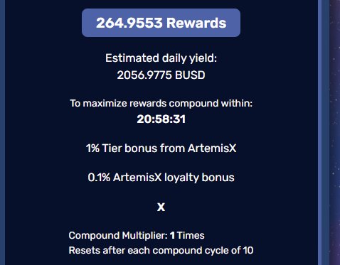 monaco_pnl's tweet photo. #Stablefuel miner from the #ArtemisX team (early year printer) is putting up some crazy daily returns right now. 

This is with ~$5000 initials and #ArtemisX holder bonus.

Been about an hour and TVL is nearing 100k. Imagine if this bad boy runs to 500k+, 1m+. 

Links below: https://t.co/SZIdU8S7Rv