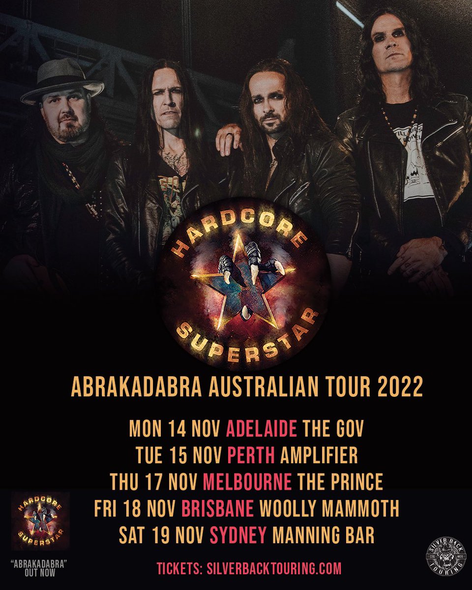Australia get ready!!
We’re thrilled to announce that we’re bringing the Abrakadabra Tour to you this November… and we promise it’s gonna be a party you’ll never forget!!
Who’s coming ?
Tickets and details 
silverbacktouring.com.au/hardcore-super…