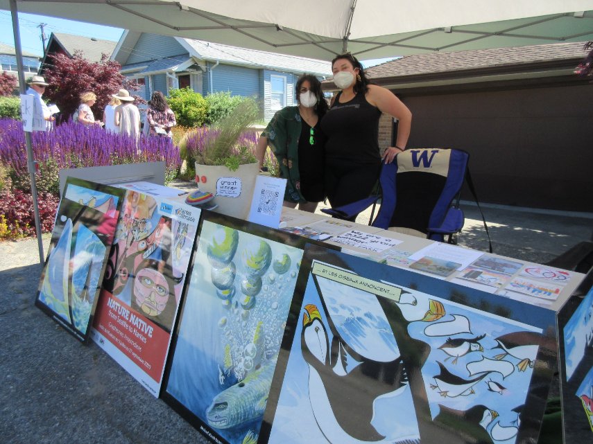 SeattleNantes's tweet photo. Since SNSCA was a recipient of the West Seattle Garden Tour Grant, we had a table up during this year's tour in order to share with goers about how we used the grant money in our Nantes Park beautification student tile project. https://t.co/S5lGTMZt1k