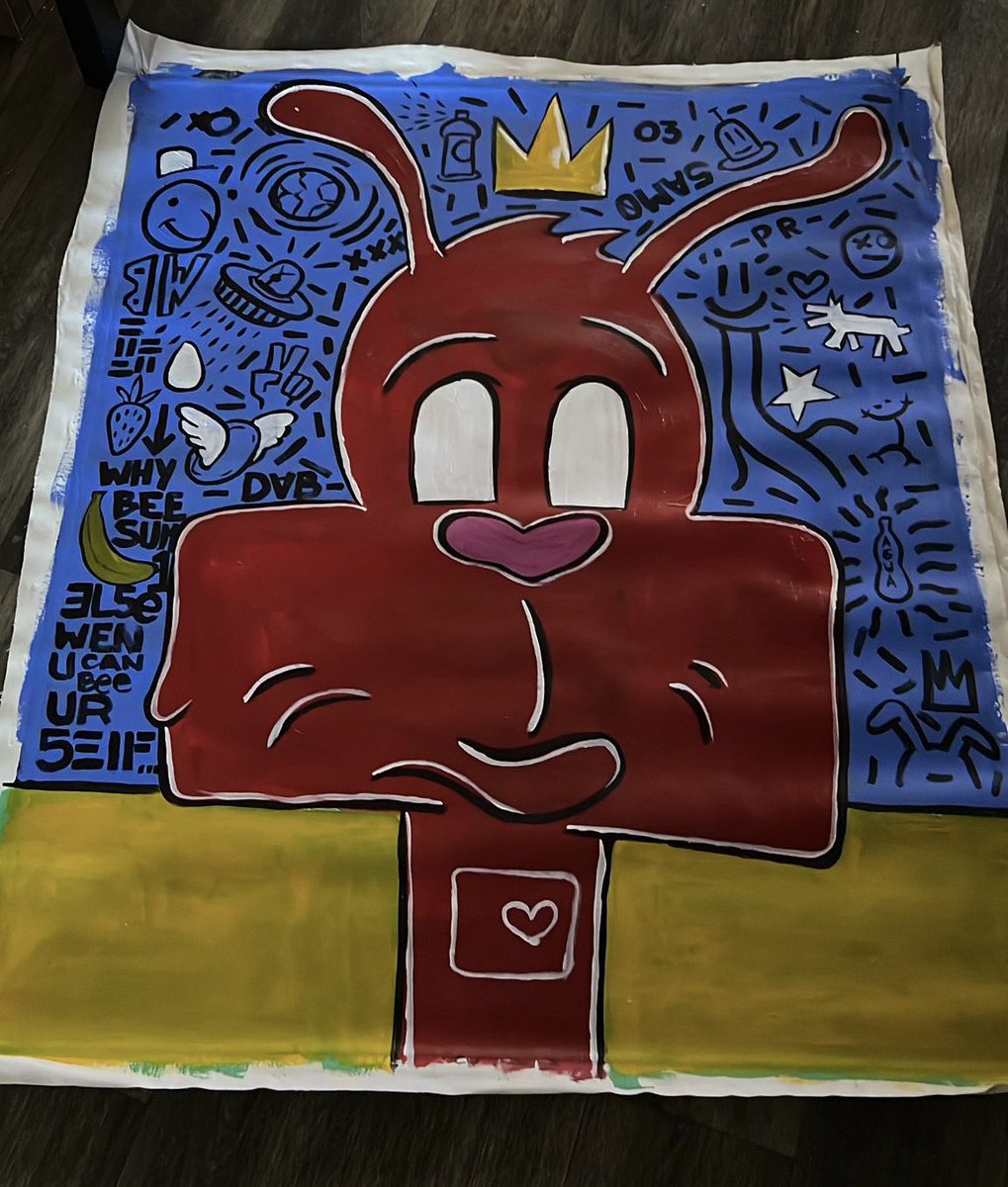 iancahillmusic's tweet photo. To celebrate #moodz drop, @dabartspr1 &amp; @badwabbitznft are proud to giveaway this #wabbitz painting!
To qualify:
1.  Like &amp; retweet 
2. Mint 5 #moodz nft (0.008 eth) during the space: 
3. 100 mints during space (790 available)
Mint here (first link): https://t.co/Z5zqPy9KsU https://t.co/yvamjr582Y