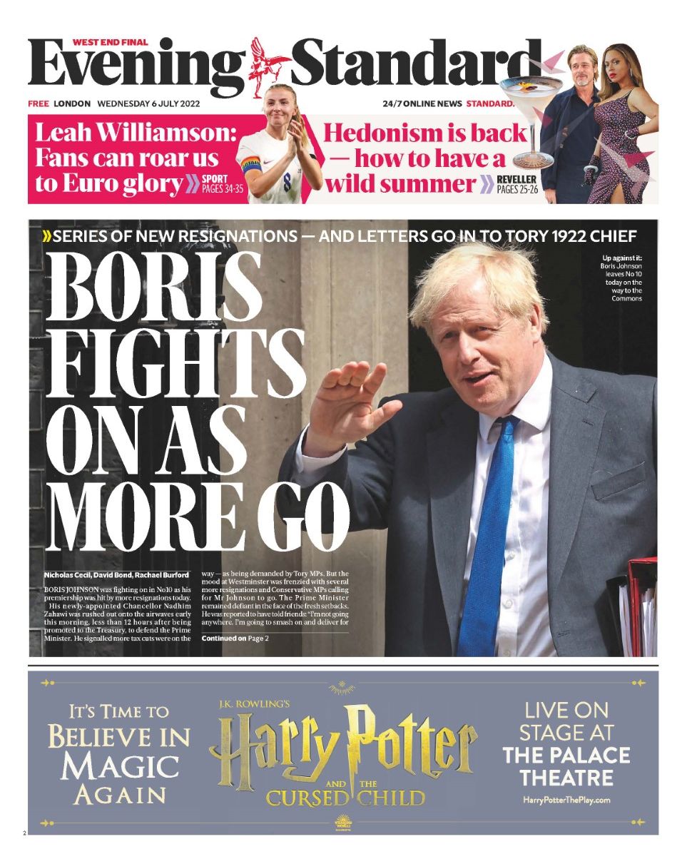 𝙵𝚛𝚘𝚗𝚝 𝙿𝚊𝚐𝚎𝚜 𝚃𝚘𝚍𝚊𝚢 📰 on Twitter "🇬🇧 Boris Fights On As More Go Series