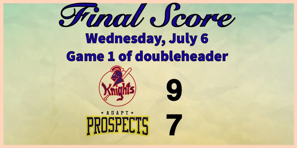 Final KC Knights SS Ian Enyeart (St. Olaf College) went 3 for 3 with 3 RBIs and 1 run scored Recap: gc.com/game-626809023…