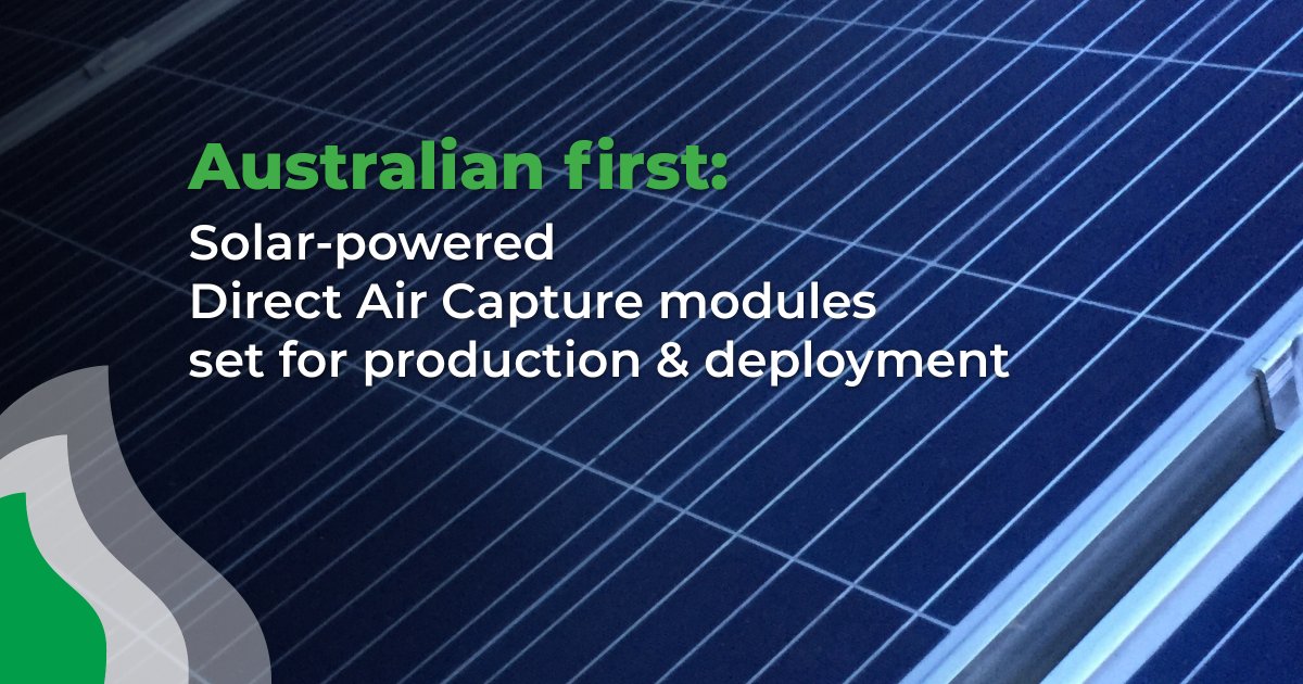 Tackling climate change to achieve #NetZero. Our new generation sustainable carbon capture technology (DACs) is set for production and deployment. 
#ClimateCrisis #solarpower 
southerngreengas.com.au/solar-powered-…