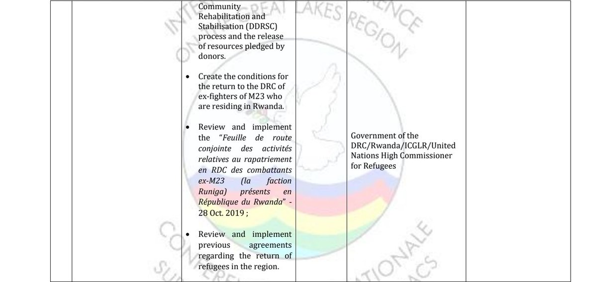 sethkikuni's tweet photo. Pour les supposés FDLR (réfugiés Rwandais en RDC), le texte parle de "défaite" (leur élimination). Pour les M23 (mouvement terroriste rwandais), le texte parle de "rappatriement" en RDC et probable intégration. C'est INACCEPTABLE. https://t.co/8fkOC6yEKP
