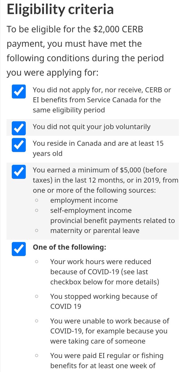 Out15Dark's tweet photo. @vinnie070 @FW20062022 @CTVNews They stated multiple times in articles that ppl who are applying for EI would be switched to CERB. And based on their eligibility criteria, how else would one know that they shouldn't take it, when it clearly states u are eligible if u've had ur hrs reduced or stopped working. https://t.co/dbdvzRcAt7