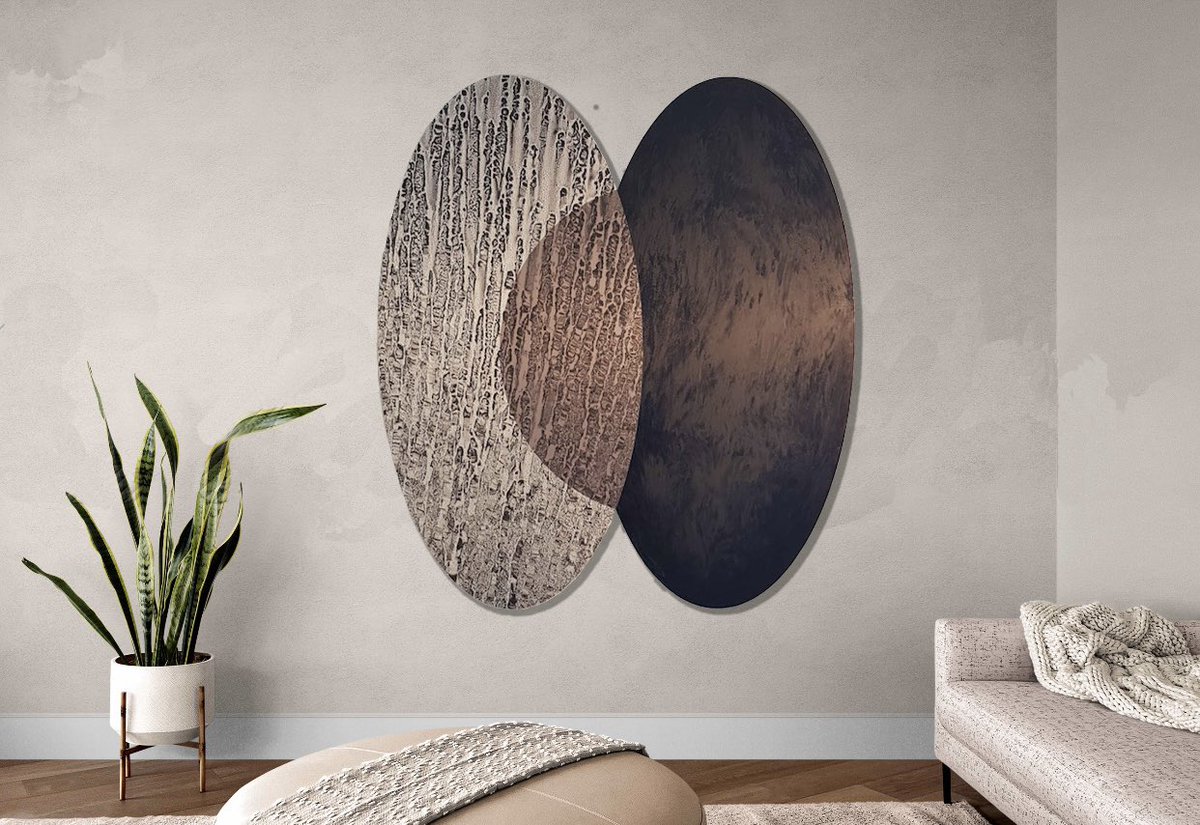 taksu's tweet photo. New Round and Oval Artworks by Peter Panyoczki ⚪️🟤

— As per Feng Shui, round and oval artworks promote life energy and chi in the home and office settings.

For enquiries, kindly send us a message or email us to sing@taksu.com

#Taksu #FengShui #FengShuiHome #FengShuiDesign https://t.co/KsuS2pkd9C