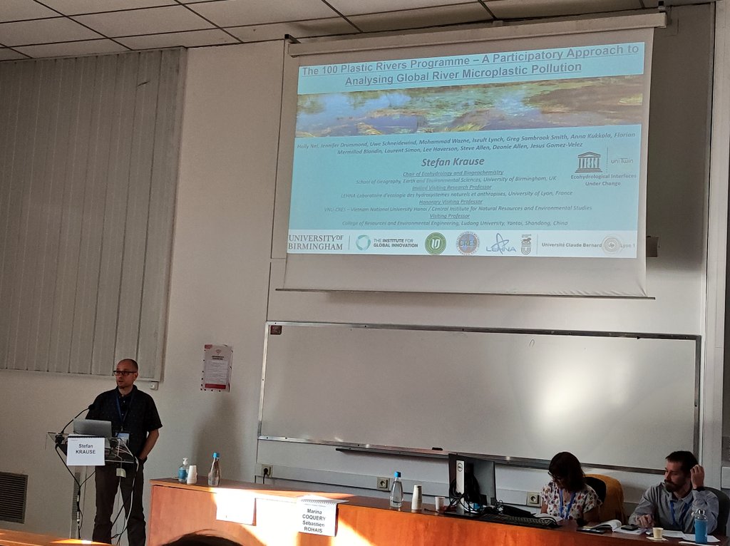 mohammadwazne's tweet photo. Day 3 of #ISRivers conference begins with a session on #plastics kicked off by @stefankrauseh2o who presents The 100 Plastic Rivers Programme ! https://t.co/gqpIcEZDdy