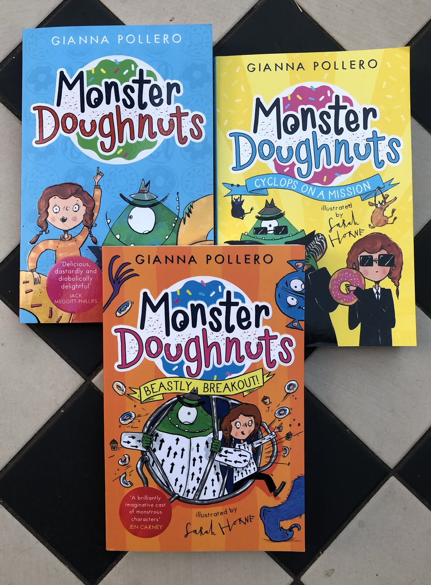 In the blink of an eye, it’s publication day for my third children’s book, Monster Doughnuts, Beastly Breakout!
I’m SO happy to see these books together. They represent so many things for me but, mostly, they remind me that we all should chase our dreams and never look back.