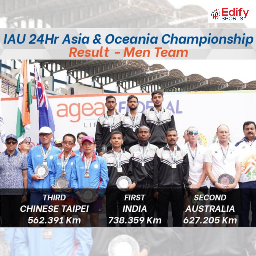 EdifySports's tweet photo. @EdifySports A big congratulations to the Indian men's team and Indian women's team for securing gold and silver medals respectively; in the IAU 24 Hr Asia and Oceania Championship.
.
#runner #athletic #athletes #athletics #womenrunner #femalerunner #malerunner #championship https://t.co/wqp9N76lon