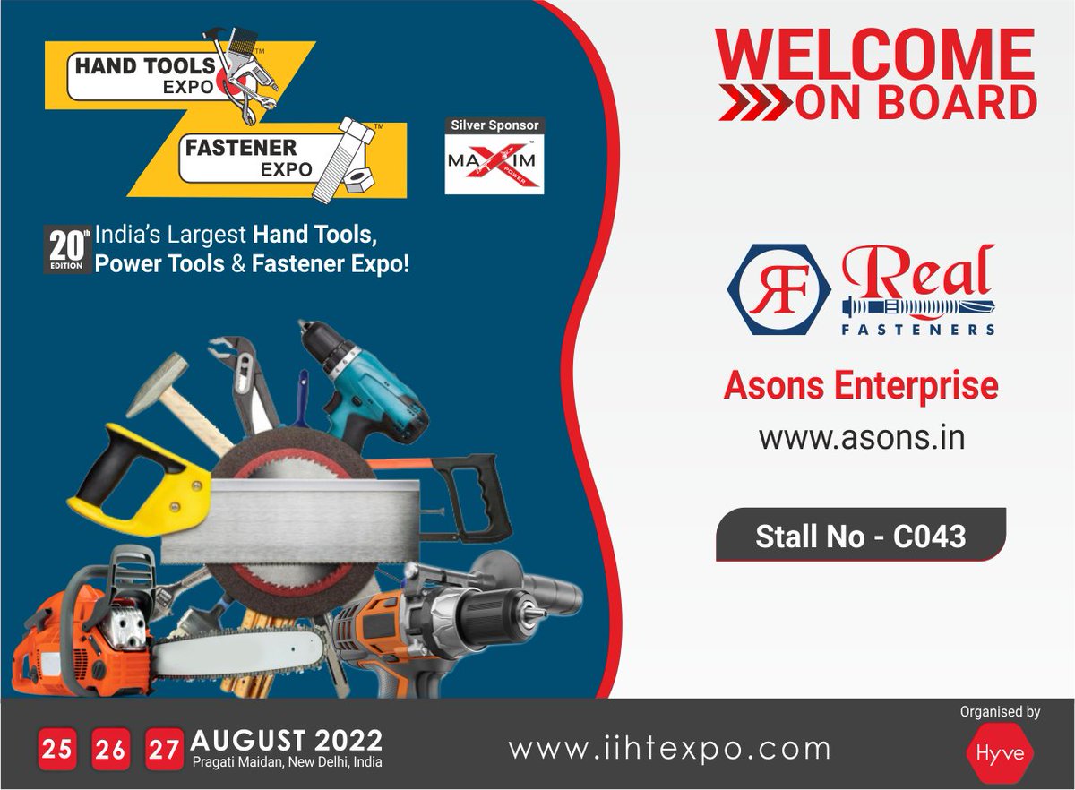 HtfExpo's tweet photo. We are delighted to welcome “Asons Enterprise” to display their products at 20th Edition of HTF EXPO Stall no. C043

Date: 25 - 27 August 2022
Venue: Pragati Maidan Exhibition Center, New Delhi, India.

For more Info about the Exhibitions
contact us at +91 9873949319 https://t.co/RUsnygoQhd
