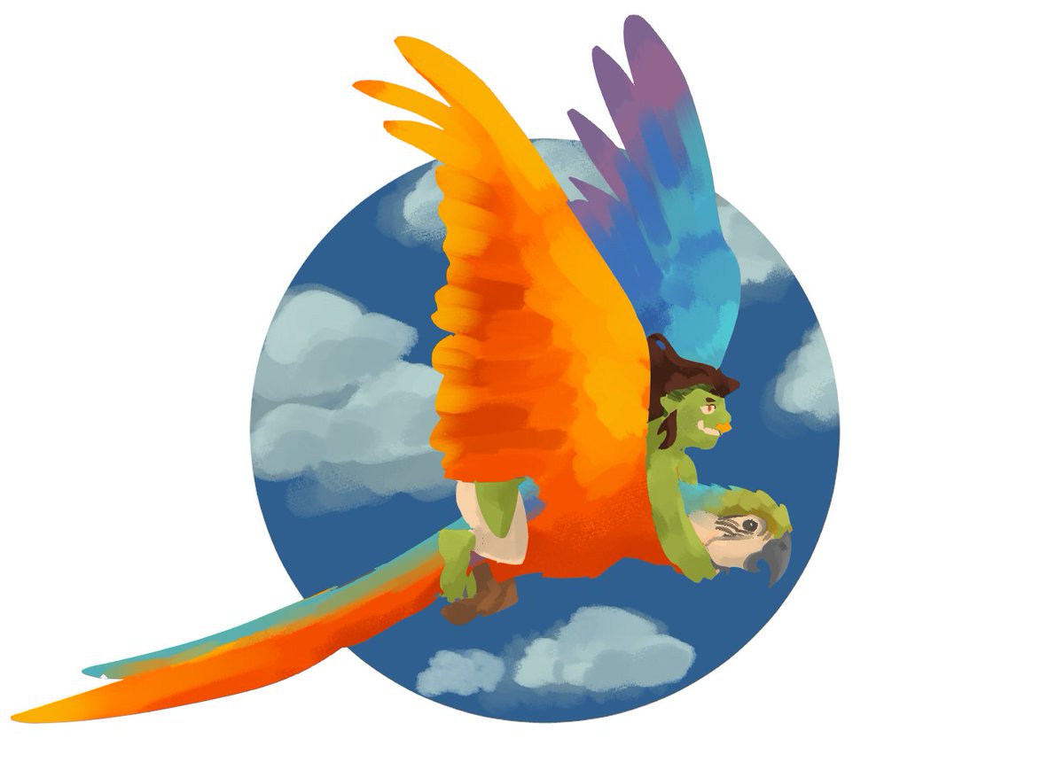 IslandOrc's tweet photo. with an offering of fruits, karrukh made a new friend. the first thing they do is fly around the isle #STVBB22 https://t.co/9i2Dqlepcg