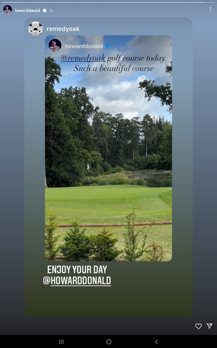 TakeThatFanBase's tweet photo. #Instagram(-story) 😊 #beautifulcourse #🏌‍♂️ #such #today #golf

@HowardDonald https://t.co/2Ho6CdVbam