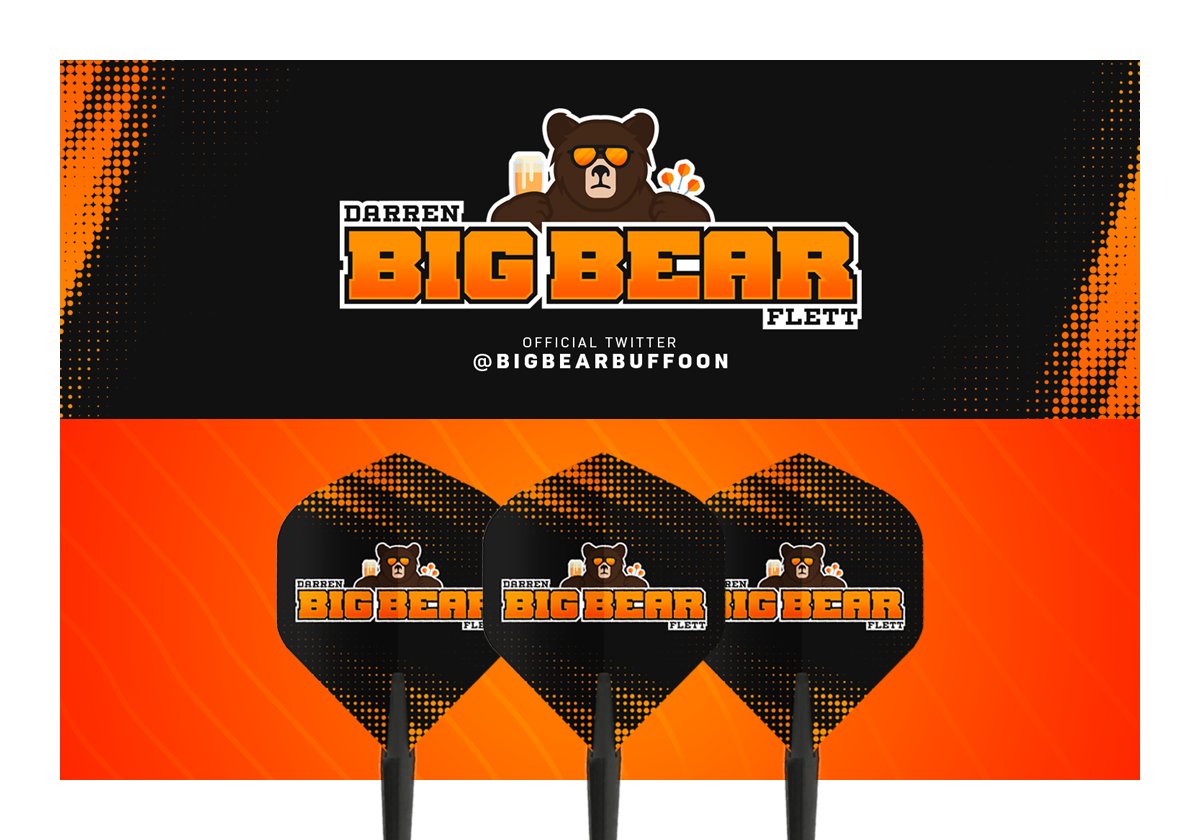9dartdesign's tweet photo. Header and Flight design for @BigBearBuffoon #Darts #GraphicDesign https://t.co/sw3fTzcWFi