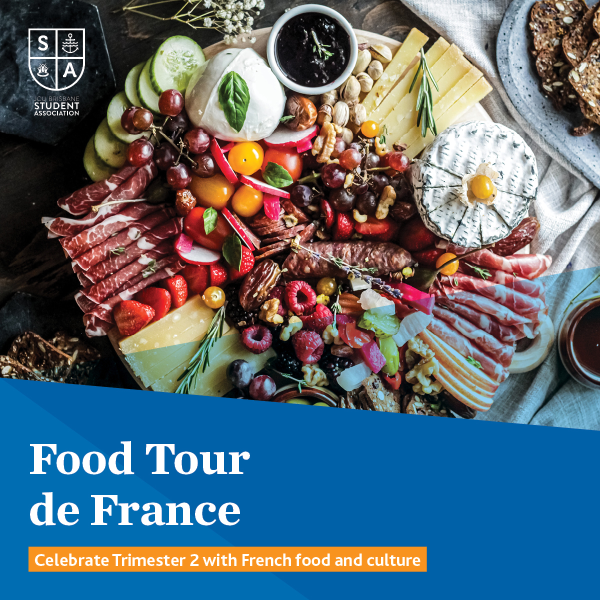 🇫🇷 🥐 🍷 🌅 Bonjour! 

Let's welcome the new trimester with a lunch celebration of French food and culture, plus $$$ for the French-themed outfits! 
15 July - 11:30 am &amp; 12:30 pm
Sign up at the link in our bio - JCU Brisbane students only

Bon Appetit!