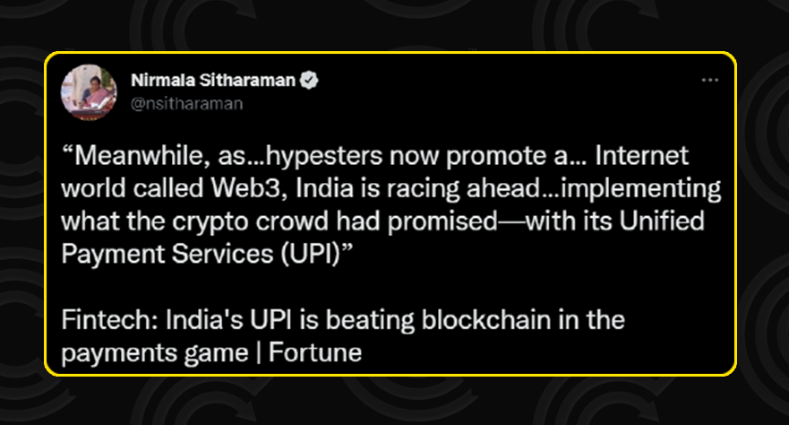CryptooIndia's tweet photo. FM on Web3 https://t.co/IvBrOI1JNb