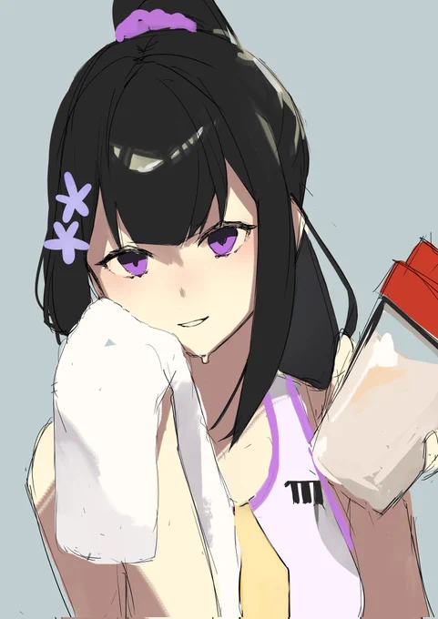 スミレと食事のお題で描いた!
#イラスト 
#ブルアカワンドロ部 