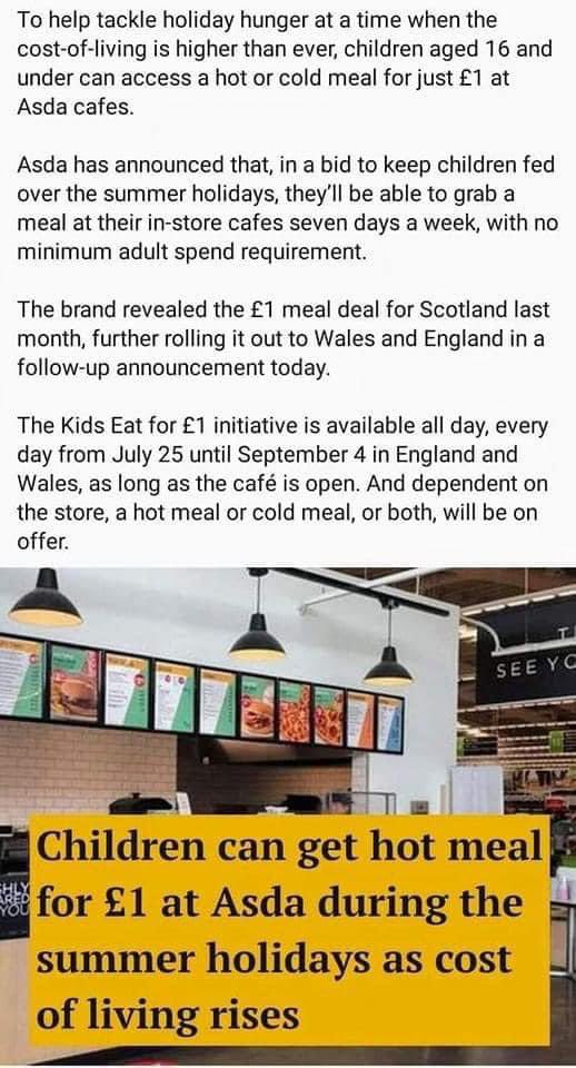 LisaaaaCJ's tweet photo. Well done Asda 👏👏 #asda #supportingourcommunity #CostOfLivingCrisis #helpinghand #kidseatfor£1 https://t.co/C7sQ2fW3IR