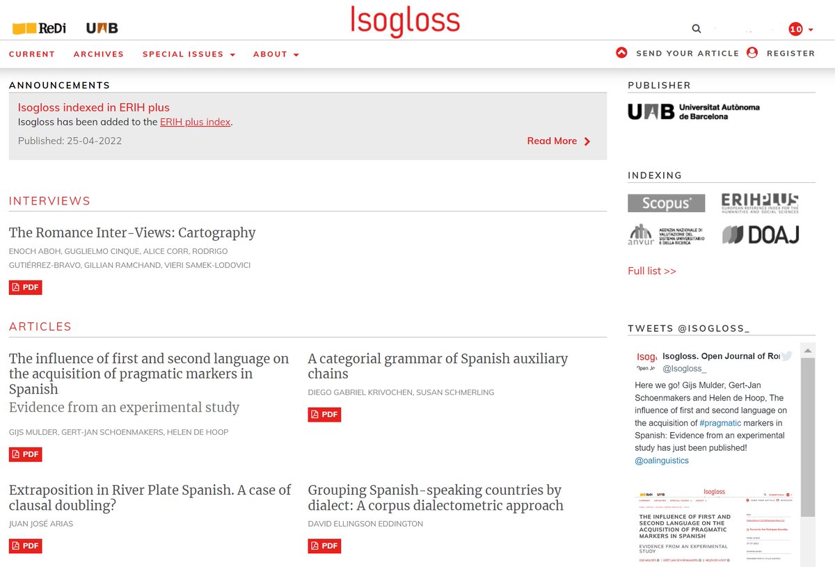RobertaArielli's tweet photo. So proud of @Isogloss_!For springsummer we feature papers on #syntax-#semantics, Strict CV metrics, Parallel Architecture #morphology, #dialectometry, #CategorialGrammar, #DM, #acquisition/#pragmatics, #Cartography. A truly #inclusive journal, in diamond #OA @oalinguistics https://t.co/qJ4lla2YO6