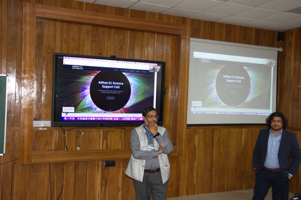 ARIESNainital's tweet image. Aditya-L1 Science Support Cell (AL1SSC), a joint effort of @isro & ARIES, conducted a #workshops to familiarise MSc/BTech/MTech #Students with #Sun, current research, #AdityaL1 #SpaceMission, #data analysis techniques during 27 Jun - 6 Jul commemorating Azadi Ka #AmritMahotsav