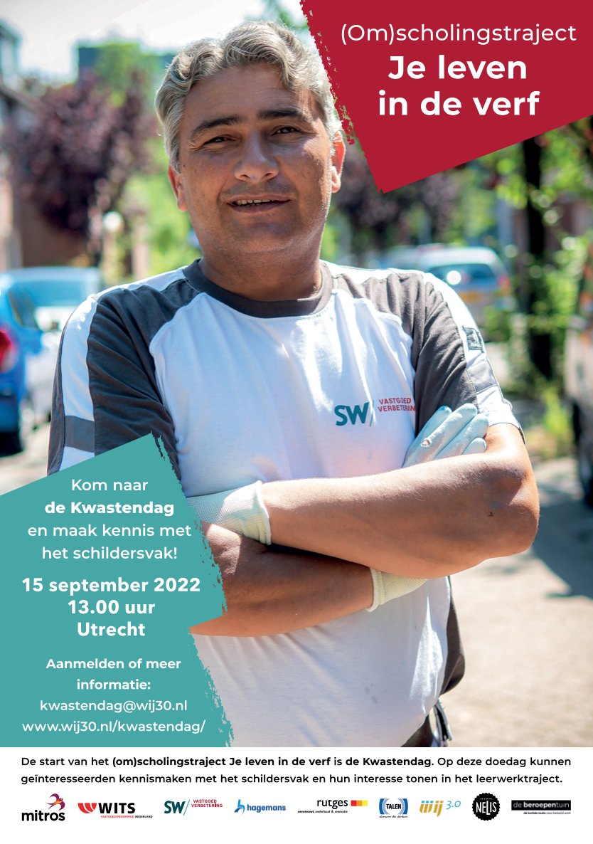 WIJ030's tweet photo. #Kwastendag op 15 sept 2022 in Utrecht: Maak op een praktische manier kennis met het schildersvak en kijk of een leer-werktraject iets voor jou is. Het doel is een betaalde baan als schilder bij een van de onderhoudsbedrijven van Mitros. 

Alle info:
https://t.co/ASyLaPYIRn https://t.co/ubWkg0cqxl