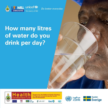 SkyzMetroFM's tweet photo. 60% of our body weight is made up of water. Our bodies use water in all the organs, cells, and tissues, to help regulate body temperature and maintain other bodily functions.
@MoHCCZIM @UNICEFZIMBABWE @SIDA
#HDFZimbabwe
#DoBetterEveryday
#LiveWellZimbabwe https://t.co/SyJtQVoWeh